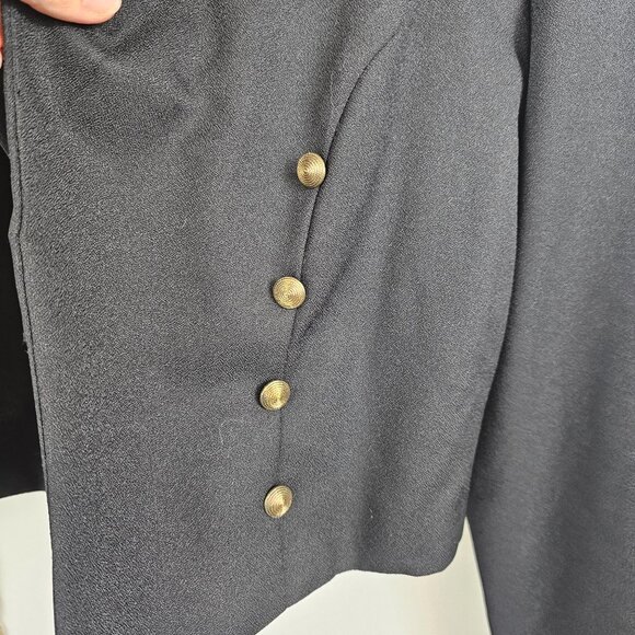 Helene Blake Blazer Jacket Women 14 Black Gold Elegant Office Business Workwear - Picture 11 of 12